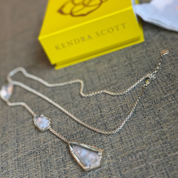 Kendra Scott Charlotte 14k Gold Plated Ivory Mother of Pearl Drop Necklace - Picture 2 of 12